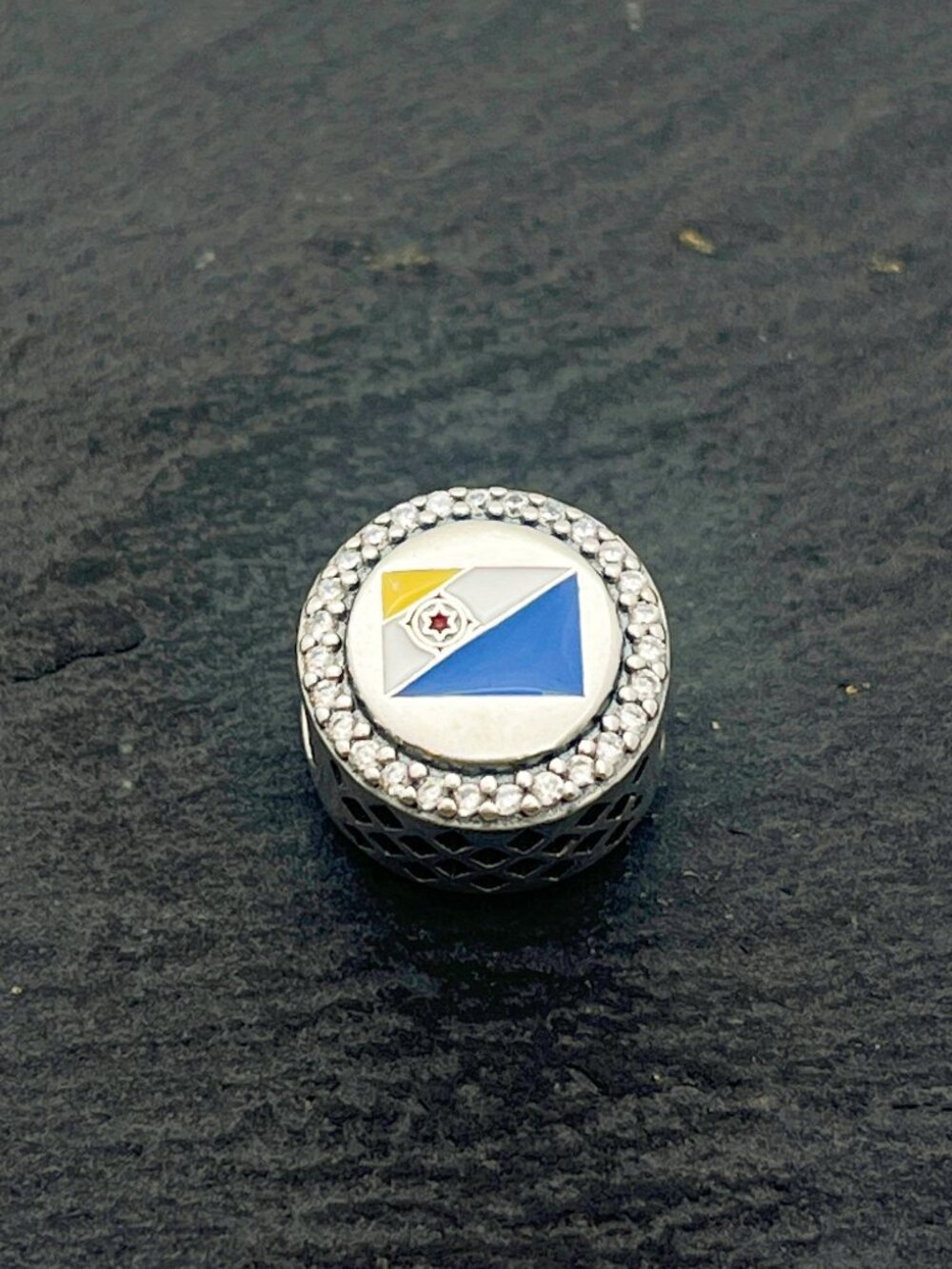 Pandora Bonaire Flag Exclusive Charm Sterling Silver Bead Charm Jewelry